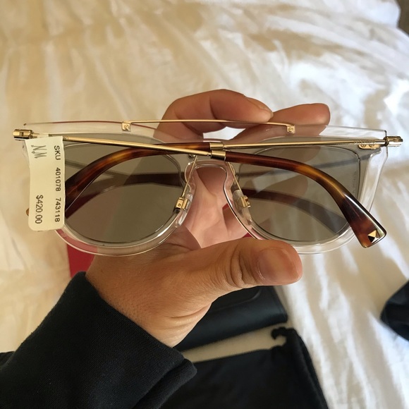 NWT Valentino clear acetate sunglasses w/silver HW - Picture 5 of 8